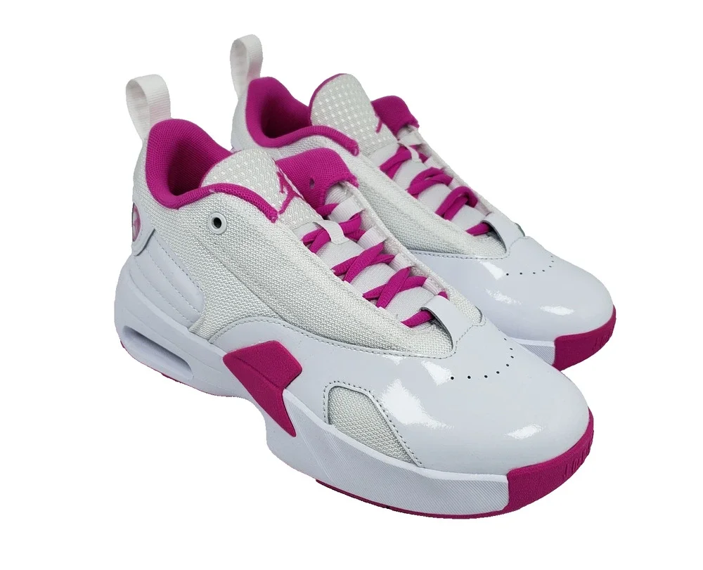 Nike Air Jordan Max Aura 6 Youth Girls Sz 5Y Womens Sz 6.5 White Fire Pink Shoes